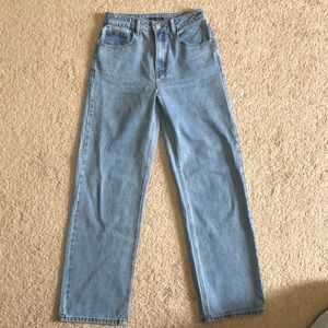 Light Wash High Waisted Straight Leg Jean